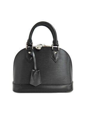 Louis Vuitton Alma BB Epi Black 2-Way Handbag Silver Hardware